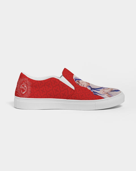 Soul Walk Series: Red Saint Teresa of Calcutta Women's Slip-On Canvas Shoe