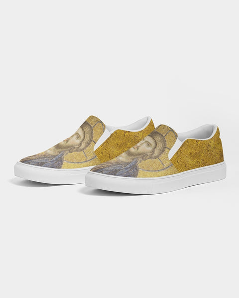 Art Series: Deesis Mosiac: Christ Pantocrator Men's Slip-On Canvas Shoe