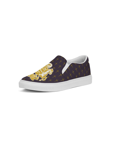 Soul Walk Series: St George the Dragon (purple) Women's Slip-On Canvas Shoe