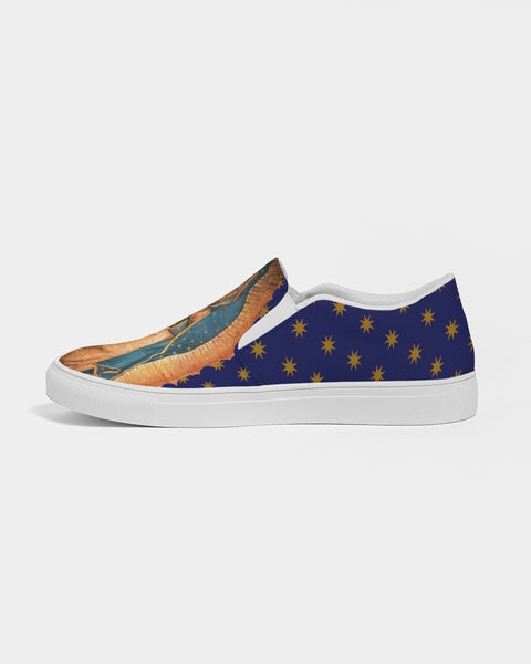 Soulwalk Series: Our Lady of Guadalupe Gold Stars Women's Slip-On Canvas Shoe