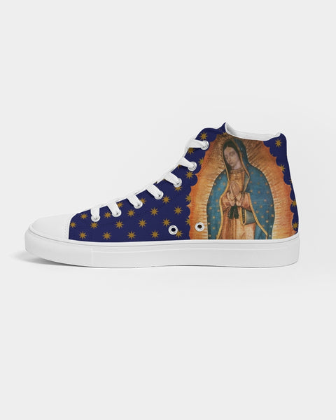 Soulwalk Series: Our Lady of Guadalupe Gold Stars Men's Hightop Canvas Shoe