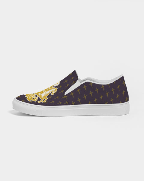 Soul Walk Series: St George the Dragon (purple) Women's Slip-On Canvas Shoe