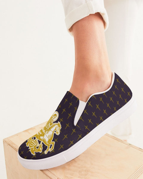 Soul Walk Series: St George the Dragon (purple) Women's Slip-On Canvas Shoe