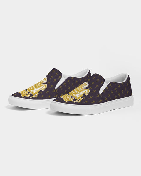 Soul Walk Series: St George the Dragon (purple) Women's Slip-On Canvas Shoe