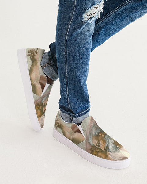 Art Series: Michelangelo | The Creation of Man Men's Slip-On Canvas Shoe