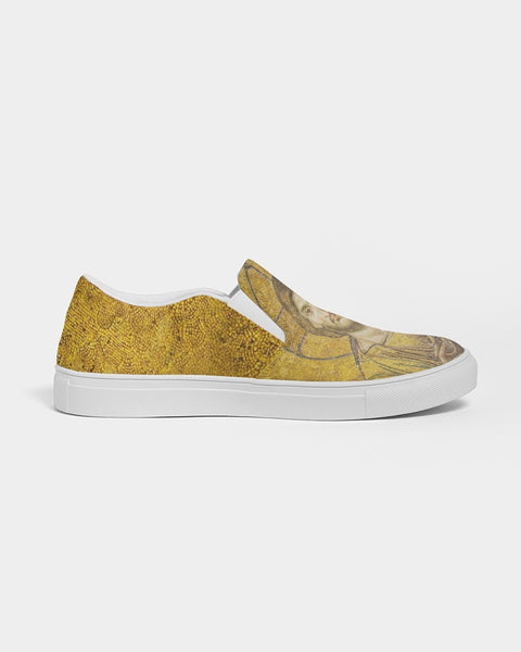 Art Series: Deesis Mosiac: Christ Pantocrator Women's Slip-On Canvas Shoe