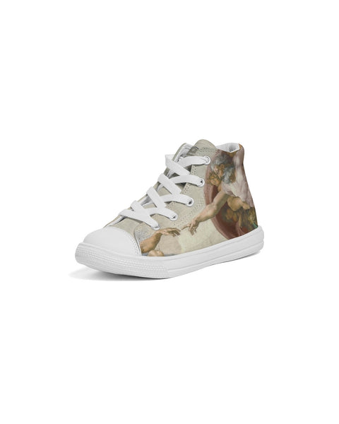 Art Series: Michelangelo | The Creation of Man Kids Hightop Canvas Shoe