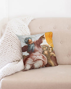 Soul Walk Series: Michelangelo-Creation of Sun Throw Pillow Case 16"x16"
