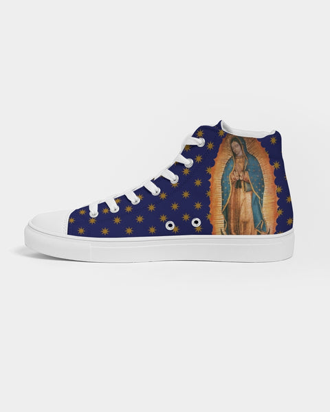 Soulwalk Series: Our Lady of Guadalupe Gold Stars Women's Hightop Canvas Shoe
