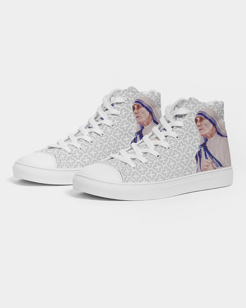 Soulwalk Series: Saint Teresa of Calcutta Women's Hightop Canvas Shoe