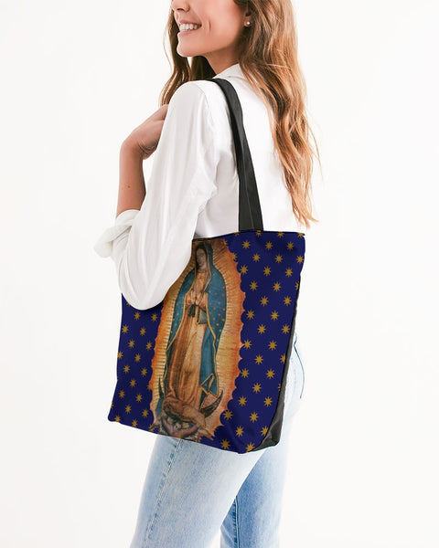 Soulwalk Series: Our Lady of Guadalupe Gold Stars Canvas Zip Tote