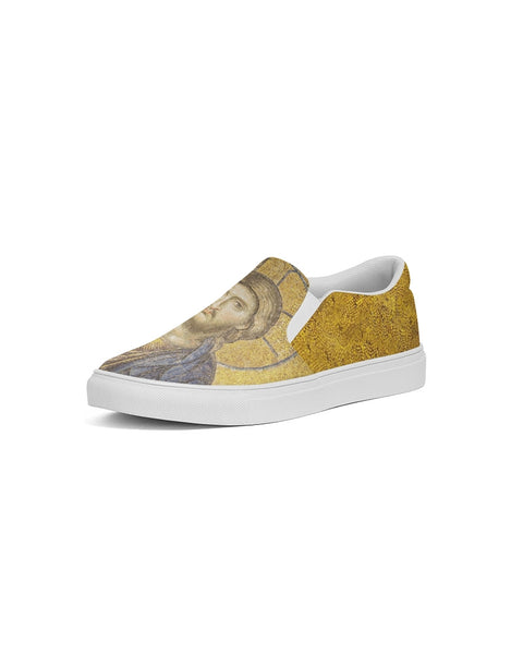 Art Series: Deesis Mosiac: Christ Pantocrator Women's Slip-On Canvas Shoe