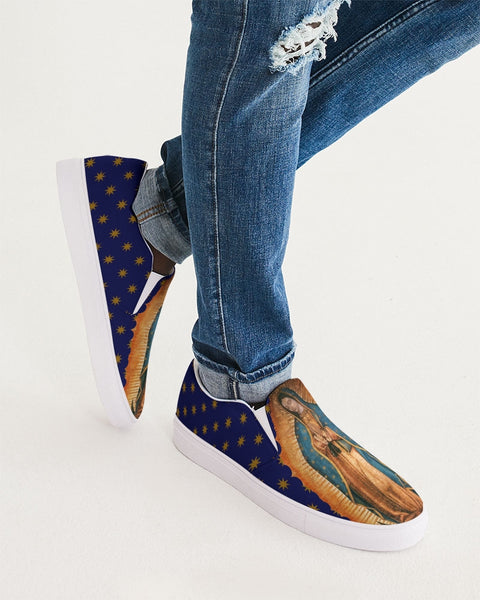 Soulwalk Series: Our Lady of Guadalupe Gold Stars Men's Slip-On Canvas Shoe