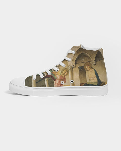 Art Series: Blessed Fra Angelico | Annuciation Women's Hightop Canvas Shoe