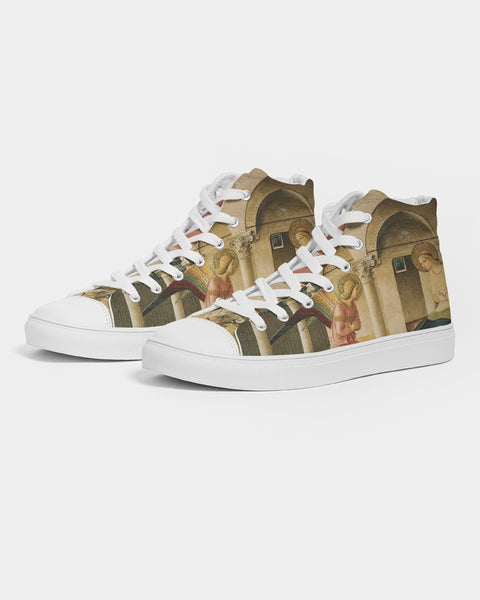 Art Series: Blessed Fra Angelico | Annuciation Women's Hightop Canvas Shoe