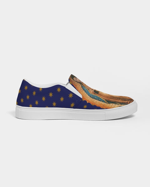 Soulwalk Series: Our Lady of Guadalupe Gold Stars Men's Slip-On Canvas Shoe
